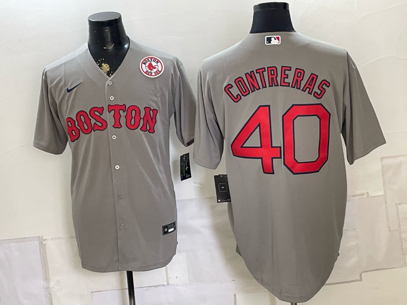 2026 Men Boston Red Sox #40 Contreras grey Nike MLB Jersey 0826001->boston red sox->MLB Jersey